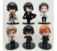 6pc Bungo Stray Dogs Anime Figures Dazai Osamu Nakajima Atsushi Jouets modèle PVC