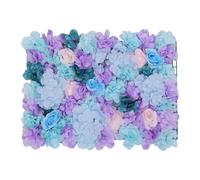 6Pc Mur de Fleurs Artificielles Fleur de soie Panneau mural de mariage Décor 60x40cm Bleu & Violet