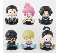 6pc Petadoll HUNTER×HUNTER Figurines de l'anime GON Killua Kurapika Hisoka Style assis Ornements à collectionner Cadeaux