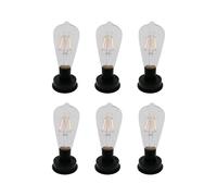 6Pc Solaire LED Ampoule à Filament de Tungstène Lampe 2800K Capteurs de Lumière Automatique Clôture Veilleuses pour Lampe de Jardin (8.5Cm)