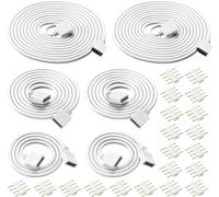 6pcs 0,5m/1m/2m Câble d'extension Bande LED RGB Rallonge de Ruban LED Extension Cable 4 Broches Extenseur Câble Stripe LED Connector, Connecteur pour SMD 5050 3528 2835 RGB LED Strip, Blanc