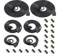 6pcs 0,5m/1m/2m Câble d'extension Bande LED RGB Rallonge de Ruban LED Extension Cable 4 Broches Extenseur Câble Stripe LED Connector, Connecteur pour SMD 5050 3528 2835 RGB LED Strip, Noir
