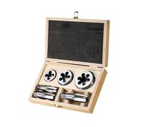 6pcs 1/4 Pouce 3/8 Pouces 1/2 Pouces D'outil De Filetage En Acier À La Vis Droite Du Moulage À Vis Droite Du Moulage Avec Boîtier Rangement En Bois Outil Coupe Professionnel