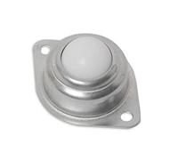 6PCS 1 inch Roller Ball Transfer Bearing Caster Dual Roller Bearing Wheel White PP Nylon Round Durable Bull Wheel