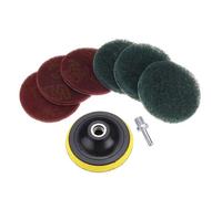 6pcs 100mm Tampon De Polissage Rond En Fibre De 4 Pouces Avec Disque De Pon?Age Auto-Adhésif