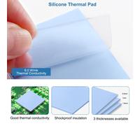 6pcs 100x100mm Silicone Thermal Pads with Thermal Conductivity 6.0W/mk,Each Thickness 0.5/1/1.5mm Thick Silicone Thermal Conductors,for SSD CPU GPU LED IC.[E1158]