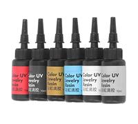 6pcs 10ml Résine UV Colorée à Durcissement Rapide - Colle Ultraviolet pour Bricolage, Peinture, Bijoux - Gel Stylo Coiffant époxy 3D (Ensemble D)