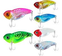 6pcs (12g) Hard Vib Fishing Bait,Crank Bait Kit,Vib Metal Bait,3d Eye Fishing Bait,Double Hook Design.