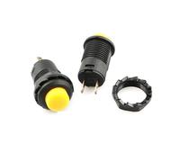 6PCS 12MM DS-428/427Round Button Switch with Lock Self-locking No Lock Self Reset Button Red Green White Yellow NWPNLXEA(Lock yellow)