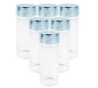 6pcs 150ml Bouteille en Verre Transparent, avec Couvercle en Aluminium Argenté la Bouteille de Stockage étanche Cadeau Décoration du Parti Bouteille Vide（6,150ml）