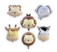 6PCS (18-24in) Safari Animal Foil Ballons, Jungle Safari Thème Décorations de fête d'anniversaire, Monkey Zebra Lion Elephant Helium Ballons, Animal Thème Fournitures (6pcs mixed colors)