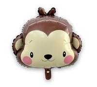 6PCS (18-24in) Safari Animal Foil Ballons, Jungle Safari Thème Décorations de fête d'anniversaire, Monkey Zebra Lion Elephant Helium Ballons, Animal Thème Fournitures (6pcs Monkey Brown)