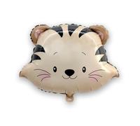 6PCS (18-24in) Safari Animal Foil Ballons, Jungle Safari Thème Décorations de fête d'anniversaire, Monkey Zebra Lion Elephant Helium Ballons, Animal Thème Fournitures (6pcs Tiger Black)