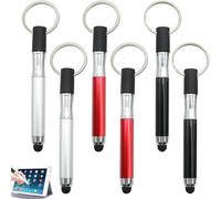 6pcs 2 In 1 Touch Screen Stylus Pen Compatible With Smartphones And Tablets (Red, Black, Silver)
