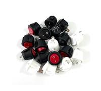 6Pcs 20mm Diameter Round Rocker Switches Black Round Black White Red 2 Pin ON-OFF Rocker Switch KCD1-105 NWPNLXEA(2)