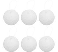 6PCS 3.94in Xmas Tree Ball Ornaments Foam Snowy Ball Ornaments Hanging Decorations for Xmas Wedding Party Holiday Decor White (ornements de boule de sapin de Noël en mousse)