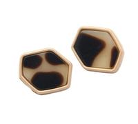 6pcs 30mm Léopard Hexagonal Métal Femmes Manteau Boutons Design Décoratif pour Vêtements, Vintage, Fait Main, Décoratif Bricolage Artisanat Accessoires