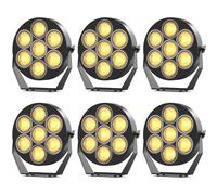 6PCS 380W Projecteur COB Par LED, Eclairage Scene Lumières Rétro avec 7 LED Dorées x 50W + RGB 168LED x 0.2W, Theatre Jeu de Lumiere Dynamique pour église Mariage Public Fête Halloween Noël