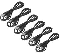 6pcs 5V DC Connector,USB to DC Power Cable 5.5x2.1mm Barrel Jack Black