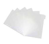6Pcs A5 Binder Dividers 6-Tab Transparent Plastic Binder Index Dividers with Tabs 6 Ring File Separators Page Dividers for A5 Planner, Journal, Agenda