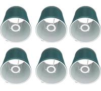 6PCS Abat-jour en tissu Abat-jour moderne en tissu simple Phnom Penh Craftsmanship pour lampe E14Vert foncé (PX198)