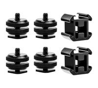 6PCS Adaptateur de Griffe De CaméRa, Patin Chauffant Adaptateur de Griffe de caméra Ajustable, 1/4"-20 Adaptateur Support pour Microphone Flash Enregistreur Accessoires de CaméRa