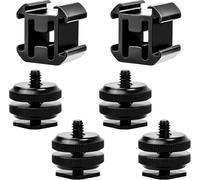 6Pcs Adaptateur Griffe Caméra Triple Hot Shoe Mount Hot Shoe Mount 1/4"-20 Adaptateur Support Sabot Froid Pour Microphone Flashs Moniteur Appareils Photo Caméscopes Équipement Numé[Gopro2943]