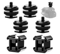 6Pcs Adaptateur Griffe Caméra Triple Hot Shoe Mount Hot Shoe Mount 1/4"-20 Adaptateur Support Sabot Froid pour Microphone Flashs Moniteur Appareils Photo Caméscopes Équipement Numérique Photographique