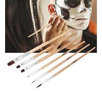 6pcs Art Pinceaux de peinture à l'huile Maquillage, professionnel Halloween Pinceau de maquillage pour le visage Pinceau aquarelle pour le sac ou l'étui de voyage
