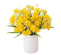 6PCS Artificial Daffodils Flowers 14.6 Inch That Look Real, Faux Yellow Daffodils Bouquet with Long Stems, Realistic Silk Fake Flowers for Home Garden Office Wedding Party Easter Indoor Outdoor Decor