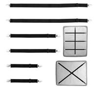 6Pcs Attaches Drap Housse Réglables, Tendeur Drap Résistant, Sangle Drap Housse, Bretelles Élastiques avec Pinces Métalliques, 3 Tailles pour Draps, Matelas, Nappes, Coussins, Canapé, Table à Repasser