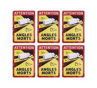 6pcs Autocollants Attention Angles Morts Panneau d'Avertissement d'angle Mort 25x17cm PVC Autocollant Imperméable pour Camions en France