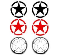 6PCS Autocollants Off Road Étoiles Militaire US Army Voiture pentagramme Décalcomanie mperméable étoile militaire pour voiture,camion,Suzuki,Offroad,Applicable sur coffre ou porte de votre voiture