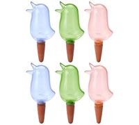 6pcs Automatic plante Waterer Auto-arrosing pics, insert en pot transparent en forme d'oiseau en 3 couleurs, irrigation goutte à goutte de 6, 5 × 2, 8 pouces pour les vacances et le jardin intérie