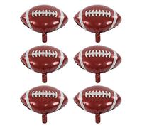 6PCS Ballons de Football, 53x51cm/20.87x20.08in Ballons en Forme de Rugby Feuille d'aluminium Réutilisable Décorations de célébrations intérieures et extérieures pour fête