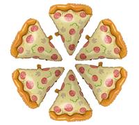 6pcs Ballons Pizza, Tranches de Pizza Saucisse 60cm en Aluminium pour Fête d’Anniversaire, Baby Shower, Décoration Amusante