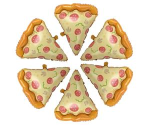 6pcs Ballons Pizza, Tranches de Pizza Saucisse 60cm en Aluminium pour Fête d’Anniversaire, Baby Shower, Décoration Amusante