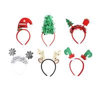 6Pcs Bandeaux de Noël Arbre de Noël Renne Flocon de Neige Père Accessoires de Fête pour Célébrations Festives Matière Durable et Confortable