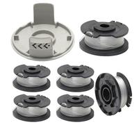 6pcs Bobine pour coupe,1 pcs couvercle,Bobine pour coupe,Compatible avec Einhell Akku-Coupe-Herbe GE-CT 18/28 Li und GE-CT 18/28 Li TC