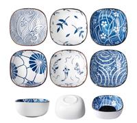 6pcs Bol Céramique Mini Dessert Coupelles Sauce Épices Collations Porcelaine Snack Bols