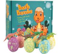 6pcs Bombe De Bain Enfant Avec Surprise À L'intérieur Dinosaure, Coffret De Bombes De Bain, Coffret Cadeau Boules De Bain Moussant Aux Huiles Essentielles Naturel Cadeaux Pour Garçons Filles