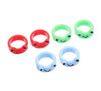 6pcs Bonnes de grenouille mignonnes pour femmes bijoux d'animaux en résine légère pour adolescents non décolorés anneaux de doigt punk pour les fêtes et les vêtements de tous les jours