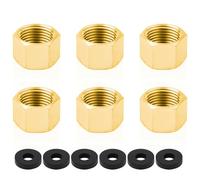 6pcs Bouchon de Tuyau en Laiton avec Joint Caoutchouc, NPT 3/8" Bouchon de Tuyau Femelle Bouchon de Compression Hexagonal Raccords de Plomberie à Embout pour Conduite d'Eau