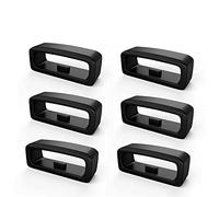 6Pcs Boucles de Bracelet de Montre Compatible avec Garmin Vivofit jr.3 Boucle Montre, 16mm Bracelet Boucle de Retenue, Boucles de Rechange en Caoutchouc pour Garmin Vivofit jr.3, Noir