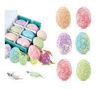 6PCS Boule de Bain Enfant Bain, Moussant Enfant Avec Surprise Jouet Dinosaure à L'Intérieur, Coffret Cadeau Boules de Bain Moussant Cadeaux pour Garçons Filles