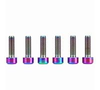 6pcs Boulons de tige de vélo en alliage en titane M5 x 16 mm, vis de frein à vélo légers pour l'étrier de frein à disque, tige de guidon, porte-gorge arrière, porte-cage à (Brillant; 3x2,6 mm)