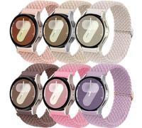 6PCS Bracelet pour Samsung Galaxy Watch 6/4/5 40mm 44mm/Active 2/Watch 5 Pro 45mm/Watch 3 41mm, 20mm Bracelets de Nylon pour Garmin Vivoactive 3/4s/Forerunner 245/Venu Sq 2/2 Plus/Amazfit Gts 2/4 Mini