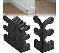 6Pcs Brass Skirting Corner Beads Wood Box(Black)