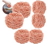 6Pcs Brosse De Vaisselle, Brosses De Cuisine pour Plats avec Tampon À Récurer, Cuivre Grattante Heavy Duty De Cuisine Pots, Éponges Métalliques pour Nettoyer