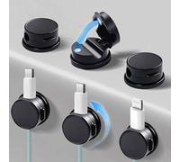 6pcs Cable Management, Support Cable Bureau, Organisateur Cable Magnetique Noir de 22 mm, Rotatif à 360° pour Table de Chevet Accessoire Bureau Câble de Charge HDMI USB Câble Audio